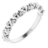 14K White .07 CTW Diamond Leaf Stackable Ring - Siddiqui Jewelers