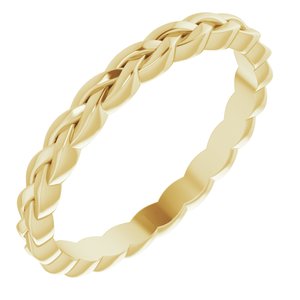 14K Yellow 2 mm Woven Band Size 6.5 - Siddiqui Jewelers