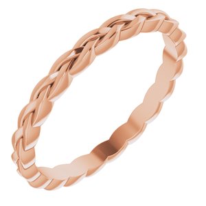14K Rose 2 mm Woven Band Size 7 - Siddiqui Jewelers