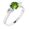 14K White Peridot & 1/4 CTW Diamond Ring  -Siddiqui Jewelers