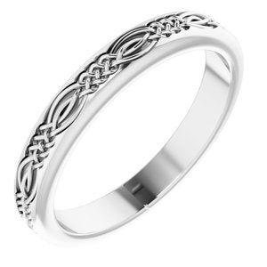 14K White 3.2 mm Celtic-Inspired Band Size 7 - Siddiqui Jewelers