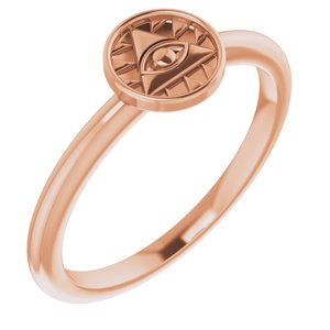 14K Rose Stackable Eye of Providence Ring - Siddiqui Jewelers