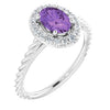 14K White Amethyst & 1/6 CTW Diamond Ring  
-Siddiqui Jewelers