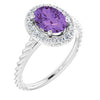 14K White Amethyst & 1/6 CTW Diamond Ring  
-Siddiqui Jewelers