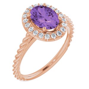 14K Rose Amethyst & 1/6 CTW Diamond Ring  
-Siddiqui Jewelers
