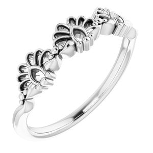 Sterling Silver Vintage-Inspired Stackable Ring - Siddiqui Jewelers