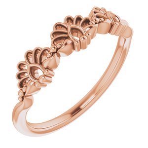 14K Rose Vintage-Inspired Stackable Ring - Siddiqui Jewelers