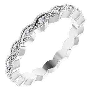 14K White .07 CTW Diamond Eternity Band Size 5 - Siddiqui Jewelers
