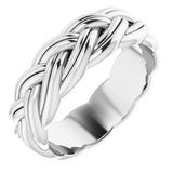 14K White 6 mm Woven-Design Band Size 7 - Siddiqui Jewelers