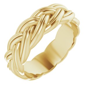 14K Yellow 6 mm Woven-Design Band Size 7 - Siddiqui Jewelers