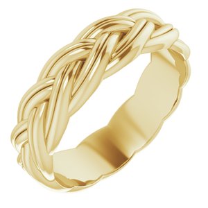 14K Yellow 6 mm Woven-Design Band Size 10 - Siddiqui Jewelers