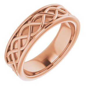 14K Rose 6 mm Woven-Design Band Size 7 - Siddiqui Jewelers