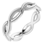 14K White 4.55 mm Infinity-Inspired Band Size 6 - Siddiqui Jewelers