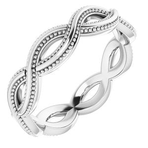 14K White 4.55 mm Infinity-Inspired Band Size 4.5 - Siddiqui Jewelers