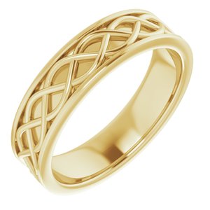 14K Yellow 6 mm Woven-Design Band Size 11 - Siddiqui Jewelers