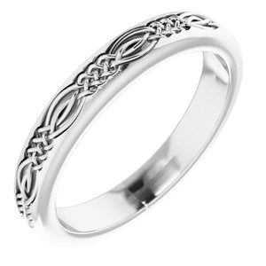 14K White 3.2 mm Celtic-Inspired Band Size 6 - Siddiqui Jewelers