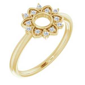 14K Yellow 1/10 CTW Diamond Starburst Ring - Siddiqui Jewelers