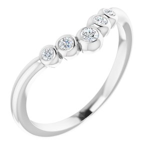 Sterling Silver 1/10 CTW Diamond Bezel-Set Graduated "V" Ring - Siddiqui Jewelers