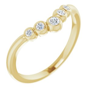 14K Yellow 1/10 CTW Diamond Bezel-Set Graduated "V" Ring - Siddiqui Jewelers