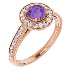14K Rose Amethyst & 1/3 CTW Diamond Ring  -Siddiqui Jewelers