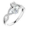 14K White 3/4 CTW Diamond Two-Stone Ring-Siddiqui Jewelers