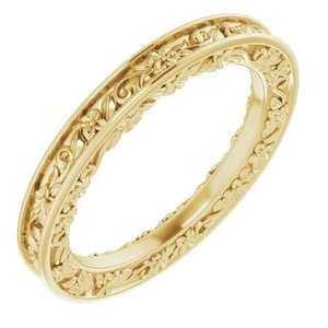 14K Yellow 2.5 mm Floral-Inspired Band Size 5 - Siddiqui Jewelers