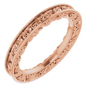14K Rose 2.5 mm Floral-Inspired Band Size 4.5 - Siddiqui Jewelers