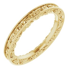 14K Yellow 2.5 mm Floral-Inspired Band Size 7 - Siddiqui Jewelers