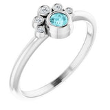 14K White Blue Zircon & .04 CTW Diamond Ring - Siddiqui Jewelers