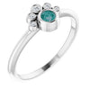 14K White Chatham® Lab-Created Alexandrite & .04 CTW Diamond Ring - Siddiqui Jewelers