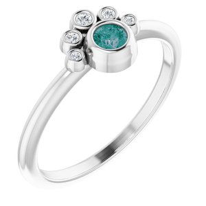 14K White Chatham® Lab-Created Alexandrite & .04 CTW Diamond Ring - Siddiqui Jewelers