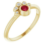 14K Yellow Ruby & .04 CTW Diamond Ring - Siddiqui Jewelers