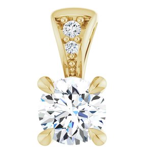14K Yellow 1/4 CTW Diamond Pendant-Siddiqui Jewelers