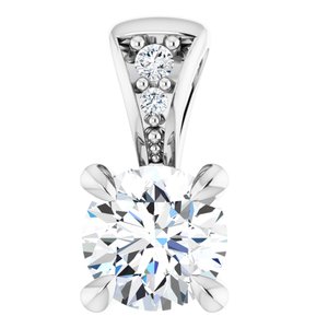 14K White 1/4 CTW Diamond Pendant-Siddiqui Jewelers