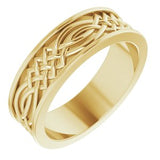 14K Yellow 6 mm Celtic-Inspired Band Size 7 - Siddiqui Jewelers