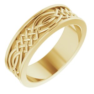 14K Yellow 6 mm Celtic-Inspired Band Size 7 - Siddiqui Jewelers