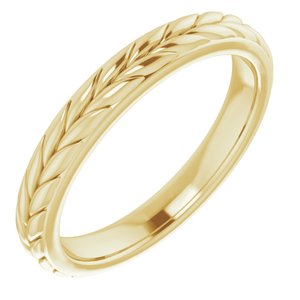 14K Yellow 3 mm Leaf Band Size 6 - Siddiqui Jewelers