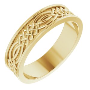 14K Yellow 6 mm Celtic-Inspired Band Size 10.5 - Siddiqui Jewelers