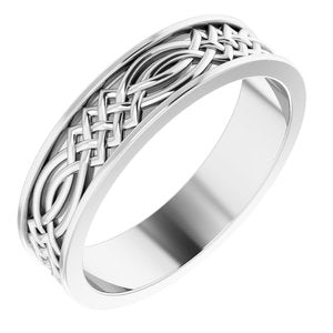 14K White 6 mm Celtic-Inspired Band Size 12 - Siddiqui Jewelers