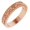 14K Rose 4 mm Sculptural-Inspired Band with Milgrain Size 7 - Siddiqui Jewelers