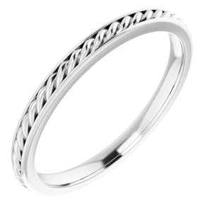 14K White 2 mm Rope Band Size 7 - Siddiqui Jewelers