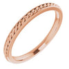 14K Rose 2 mm Rope Band Size 7 - Siddiqui Jewelers