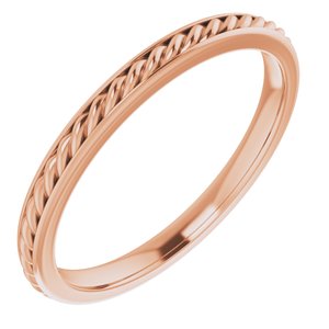 14K Rose 2 mm Rope Band Size 7 - Siddiqui Jewelers