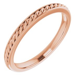14K Rose 2 mm Rope Band Size 5 - Siddiqui Jewelers