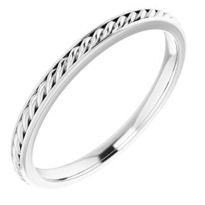 14K White 2 mm Rope Band Size 8 - Siddiqui Jewelers