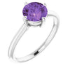 14K White Amethyst Solitaire Ring -Siddiqui Jewelers