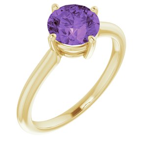 14K Yellow Amethyst Solitaire Ring -Siddiqui Jewelers