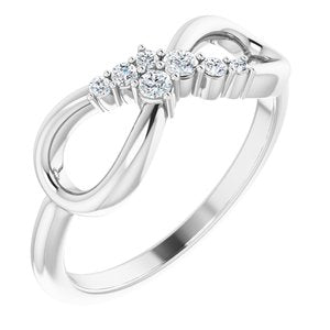 14K White 1/8 CTW Diamond Infinity-Inspired Ring - Siddiqui Jewelers