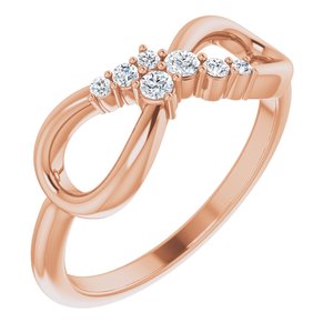 14K Rose 1/8 CTW Diamond Infinity-Inspired Ring - Siddiqui Jewelers