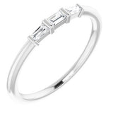 Platinum 1/6 CTW Diamond Three-Stone Stackable Ring  -Siddiqui Jewelers